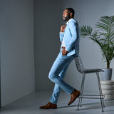 Sky Blue 2 Button Suit