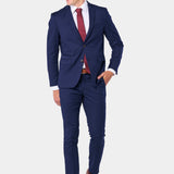 Modern Navy Blue 2 Button Suit