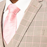 Tan and Pink Plaid 3 Piece Suit