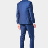 Medium Blue Diamond Texture Shawl Lapel Tuxedo