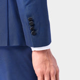 Medium Blue Diamond Texture Shawl Lapel Tuxedo