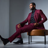 Burgundy 2 Button Suit