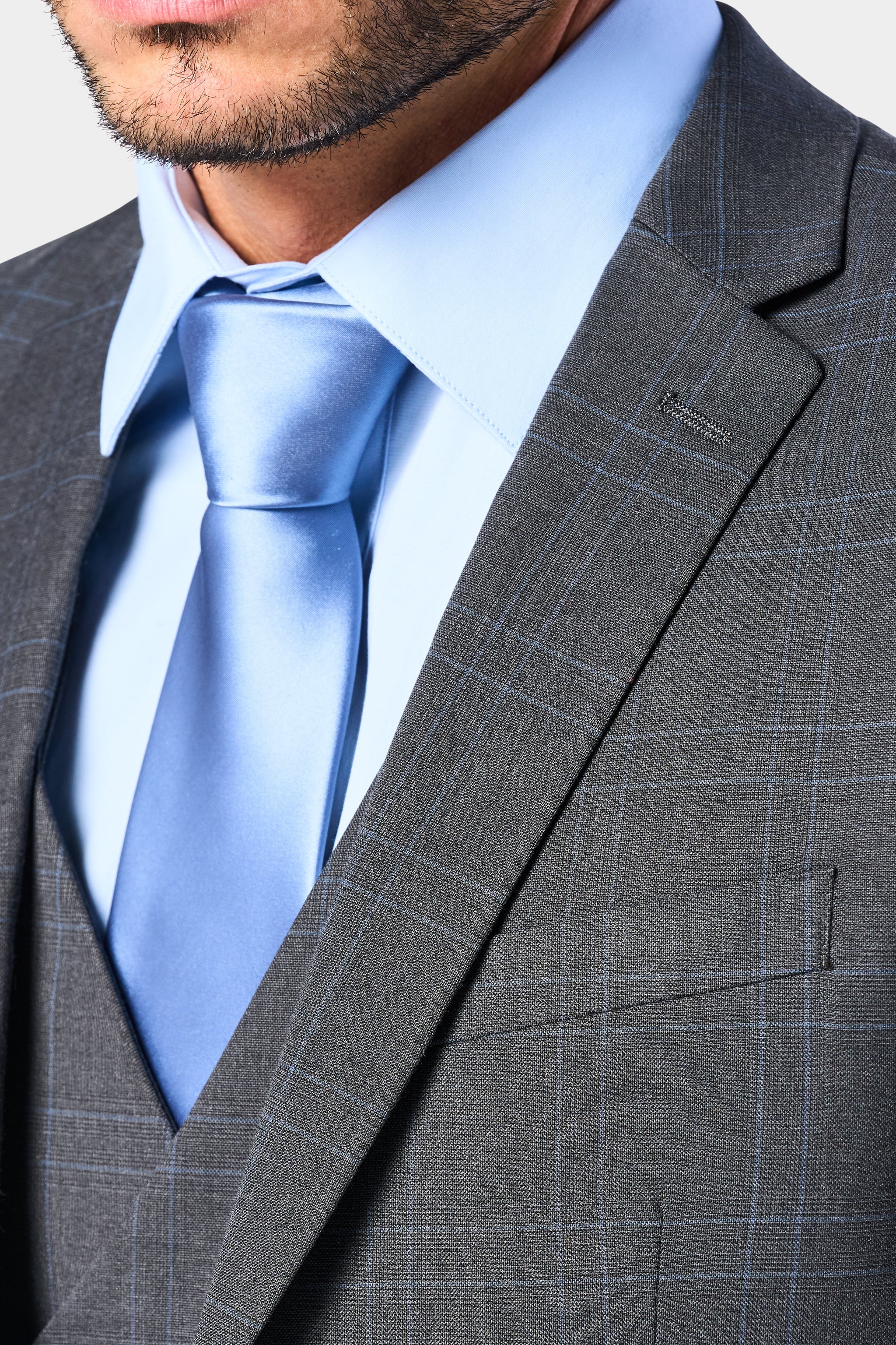 Medium Gray and Lt. Blue 3 Piece Suit - Giorgio Men's Wear - Chattanooga, TN Medium Gray and Lt. Blue 3 Piece Suit - Giorgio Men's Wear - Chattanooga, TN