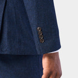 Navy Blue Tweed 3 Piece Suit