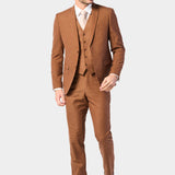 Rust Brown Flannel 3 Piece Suit