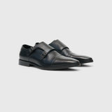 Double Monk Strap Black Shoes