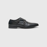 Double Monk Strap Black Shoes