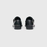 Double Monk Strap Black Shoes