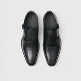 Double Monk Strap Black Shoes