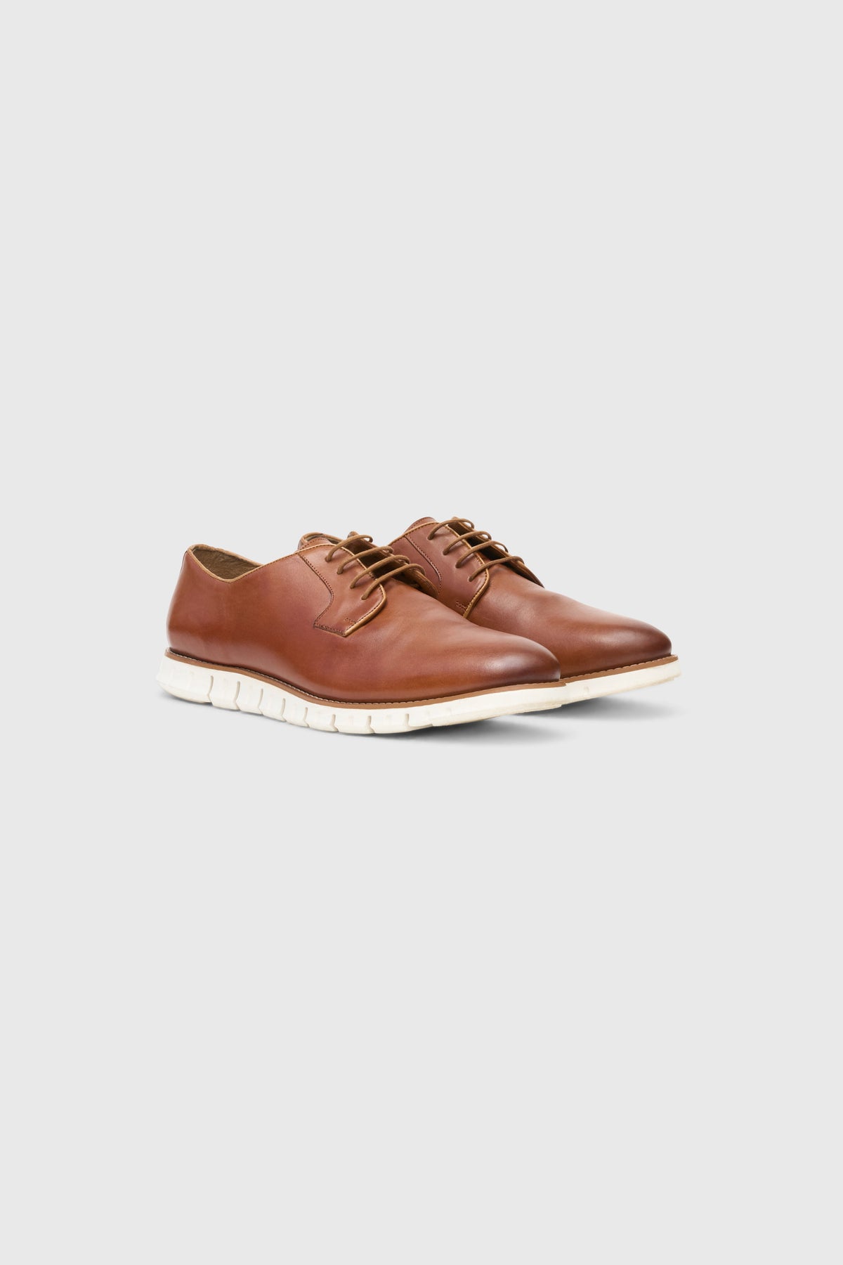 Vero Cuoio Tan Leather Lace-Up Derby Shoes Vero Cuoio Medium Width (D, M) Dress Shoes for Men for sale  main image 4