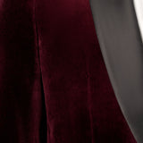 Burgundy Velvet Shawl Lapel Tuxedo