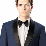 Medium Blue Diamond Texture Shawl Lapel Tuxedo