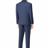 Medium Blue Diamond Texture Shawl Lapel Tuxedo