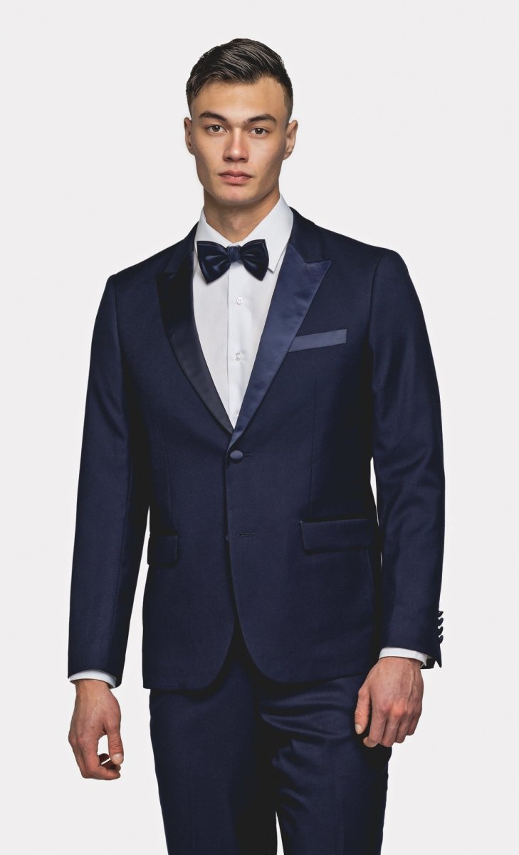 Navy Blue Peak Lapel Tuxedo - MenSuits