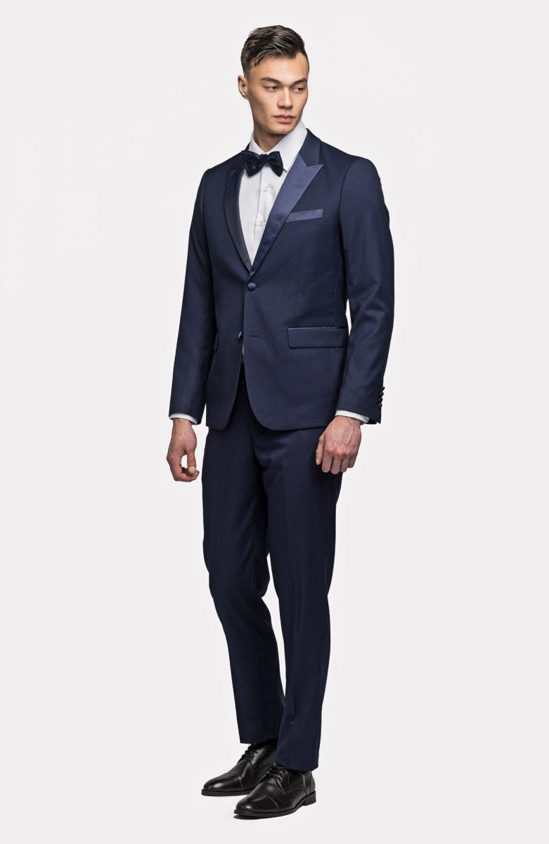 Navy Blue Peak Lapel Tuxedo - MenSuits