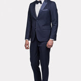 Navy Blue Peak Lapel Tuxedo - MenSuits