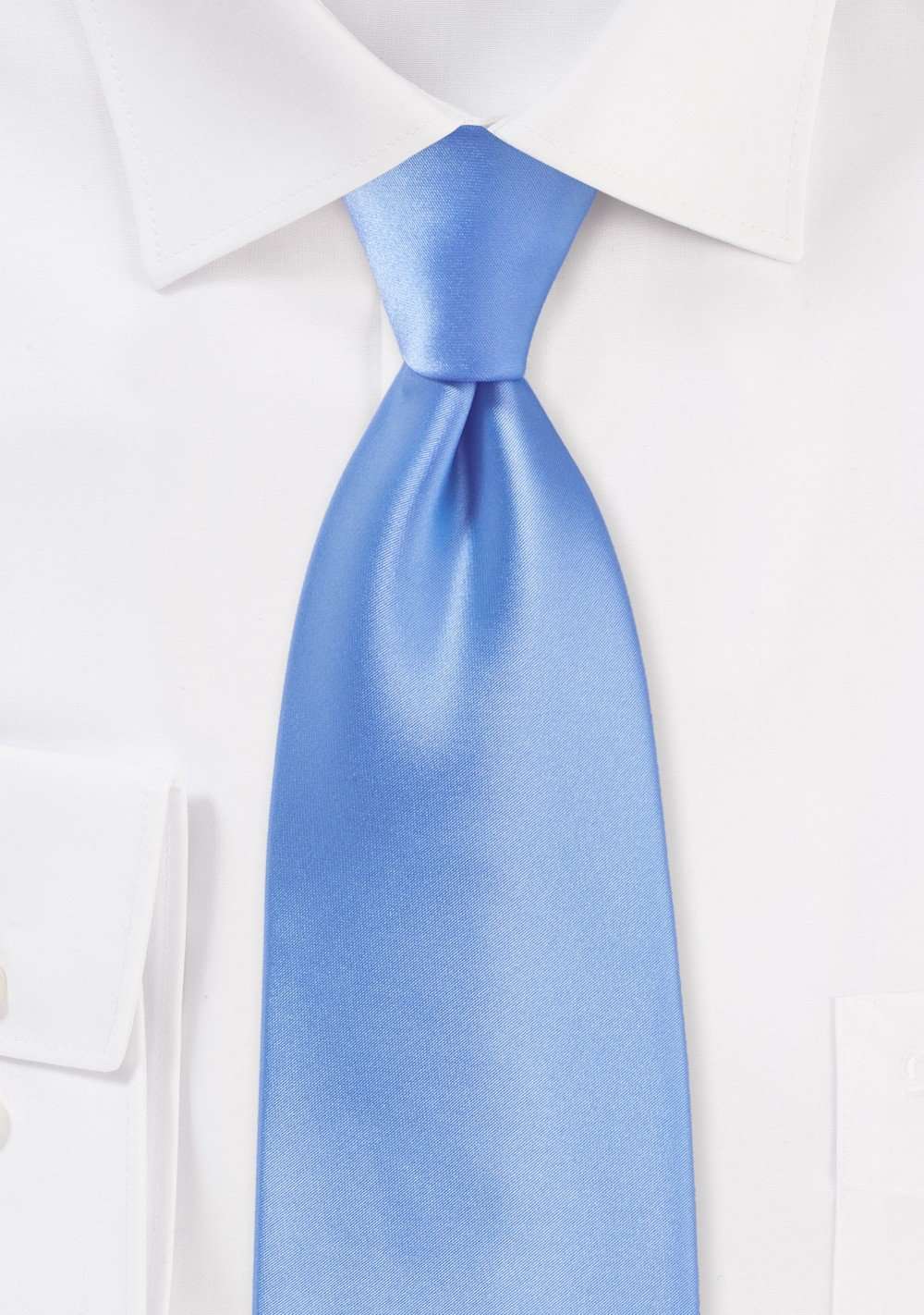 Sky Blue Solid Necktie - Men Suits