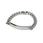 Diamond Embedded Silver Band Chain Bracelet - Men Suits