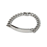 Diamond Embedded Silver Band Chain Bracelet - Men Suits