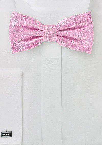 Carnation Pink Proper Paisley Bowtie - Men Suits