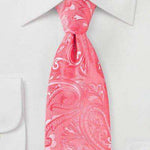 Caribbean Coral Proper Paisley Necktie - Men Suits