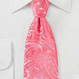 Caribbean Coral Proper Paisley Necktie - Men Suits