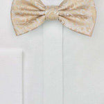 Champagne Floral Paisley Bowtie - Men Suits