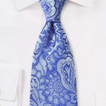 Cobalt Floral Paisley Necktie - Men Suits