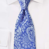 Cobalt Floral Paisley Necktie - Men Suits