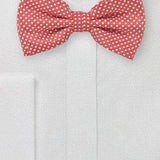 Coral Red Pin Dot Bowtie - Men Suits
