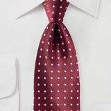 Dark Cherry Polka Dot Necktie - Men Suits