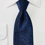 Midnight Navy Proper Paisley Necktie - Men Suits