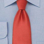 Saffron Spice Solid Necktie - Men Suits
