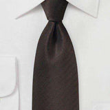 Dark Chocolate Herringbone Necktie - Men Suits