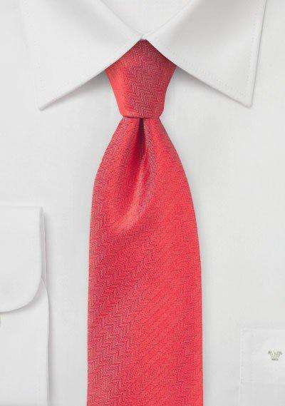 Valentine Red Herringbone Necktie - Men Suits