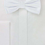 Pure White Small Texture Bowtie - Men Suits