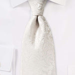 Ivory Floral Paisley Necktie - Men Suits