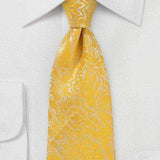 Lemon Floral Paisley Necktie - Men Suits