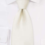 Cream Solid Necktie - Men Suits