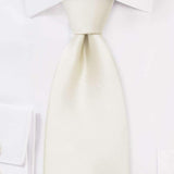 Cream Solid Necktie - Men Suits