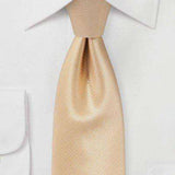 Golden Champagne Small Texture Necktie - Men Suits
