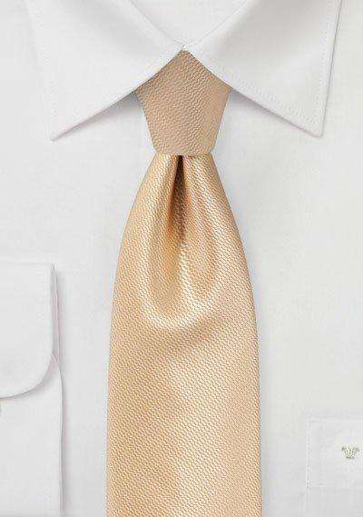 Golden Champagne Small Texture Necktie - Men Suits