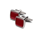 Red Crystal Square Cufflinks - Men Suits