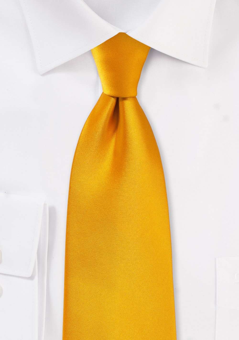 Golden Saffron Solid Necktie - Men Suits