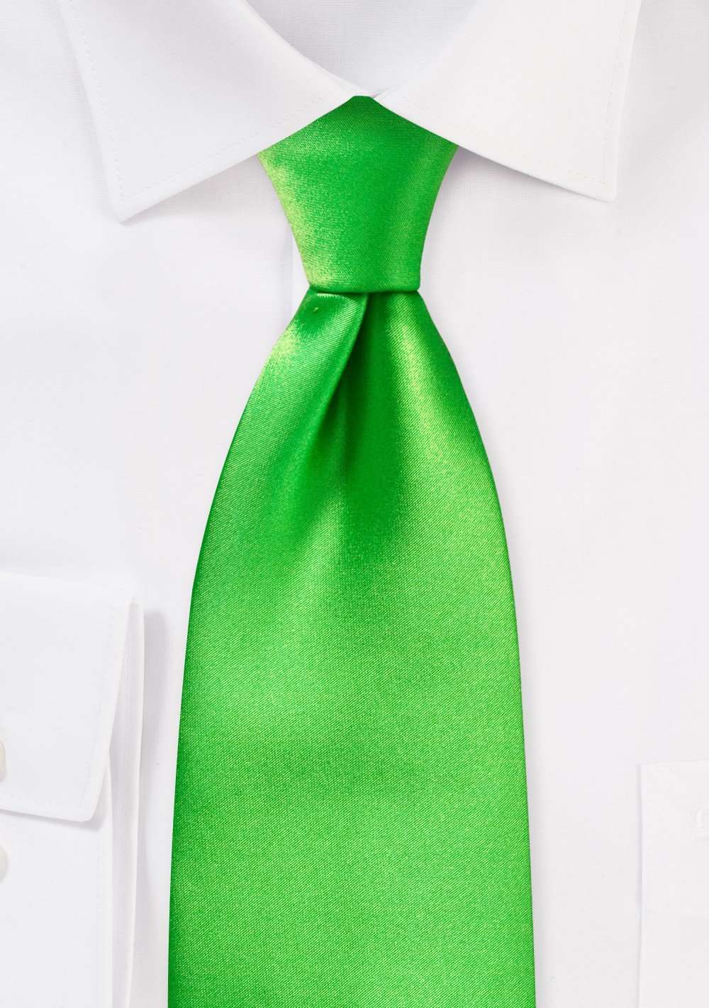 Grass Green Solid Necktie - Men Suits