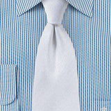 White Herringbone Necktie - Men Suits