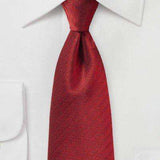 Cherry Red Herringbone Necktie - Men Suits