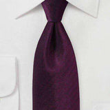 Grape Purple Herringbone Necktie - Men Suits