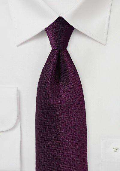 Grape Purple Herringbone Necktie - Men Suits
