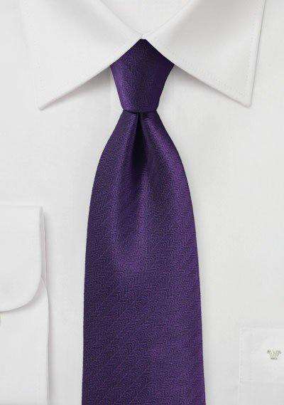 Regency Purple Herringbone Necktie - Men Suits